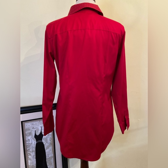 Chico’s BlouseSize 00 No Iron Long Sleeve Red Rhinestones NWT - Picture 5 of 9